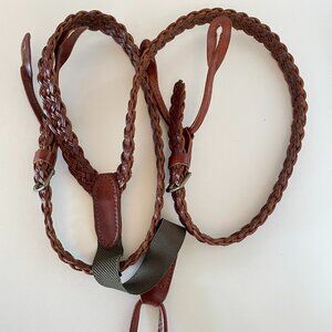 Vintage Cole Haan Braided Leather Braces - Suspenders